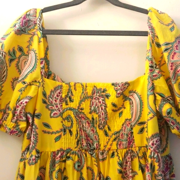 Zara Yellow Paisley Print Maxi Dress XS - Picture 8 of 8